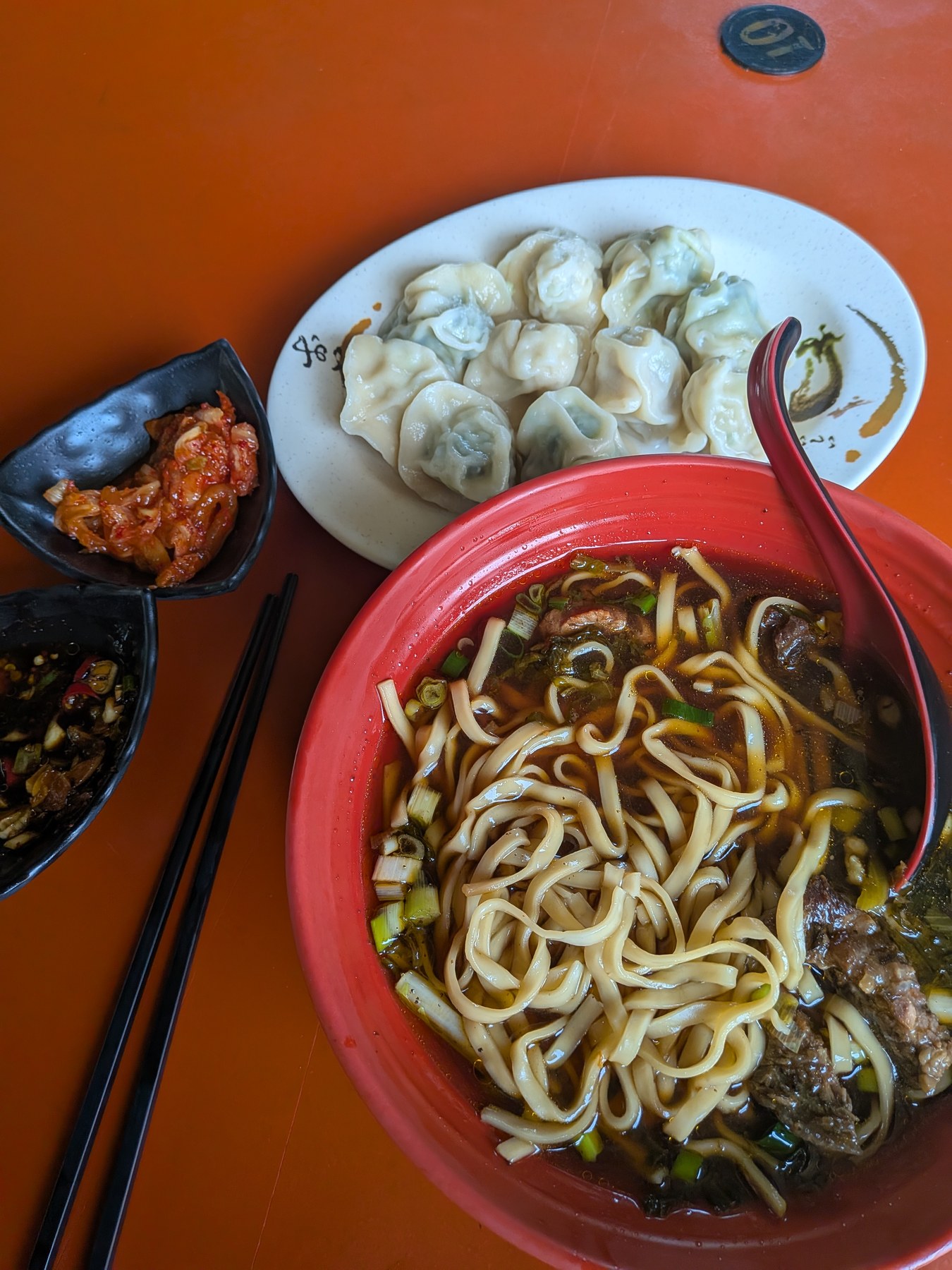 Noodles and dumplings after walking along Taimali beach.